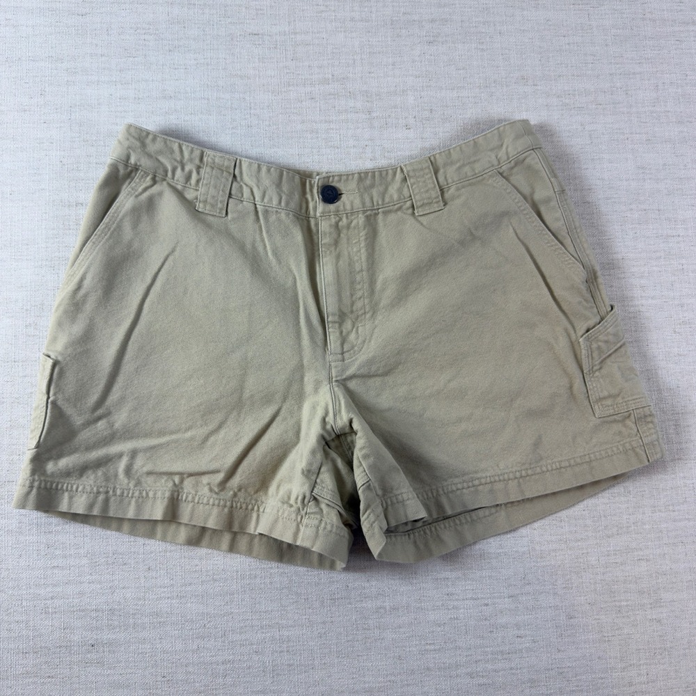 Patagonia Womens 8 Organic Cotton Canvas Carpenter Utility Shorts Khaki Tan